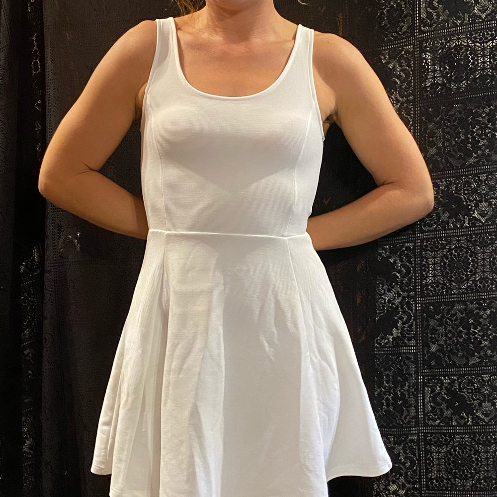 White skater dress